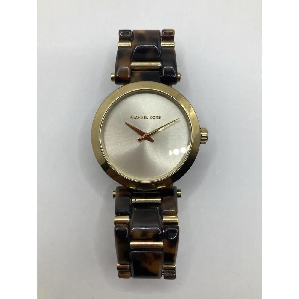 Michael Kors MK4314 Delray Tort Gold Dial Tortoise Acetate Women's Watch Runs - Picture 6 of 9